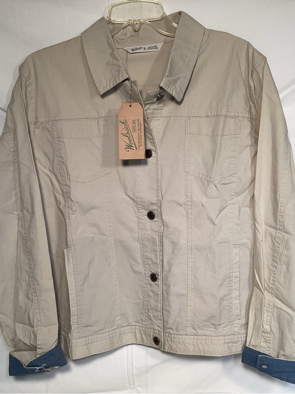 NWT Woolrich Beige Lightweight Cotton Women’s
Jacket Size XL